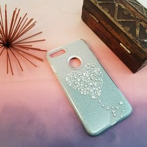 iPhone 6/6s Plus Silver/Teal Glitter Gradient case